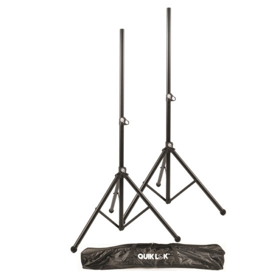 QUIKLOK S/171 Coppia Aste Stativi Supporti per Casse ACCIAIO NERO + BORSA new